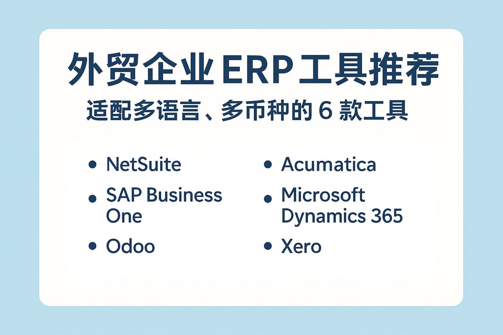 外贸企业 ERP 工具推荐：适配多语言、多币种的 6 款工具
